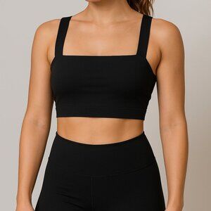 Aerie Real Me Xtra Stretch Medium Support Sports Bra Black NWT